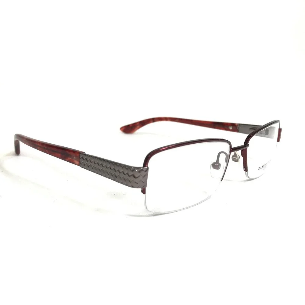 Dana Buchman Eyeglasses Frames ANNICE BU Gray Red Rectangular Half Rim 52-17-133